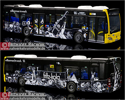 Rietze Busmodell Artikel 73459 Mercedes-Benz Citaro 2015 Omnibusgesllschaft Hartmann GmbH Berlin Fritz Kola