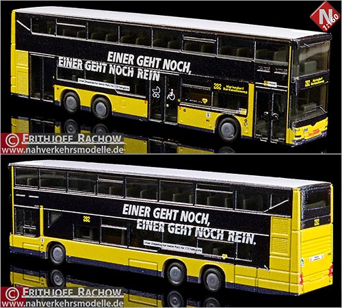 Berliner Volksbank Doppeldecker DE Büssing Bus Berlin BVG Omnibus H0 å-Copy 