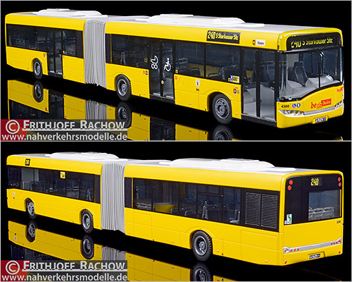 Rietze Busmodell Artikel 66866 Solaris Urbino 18 neutral Berliner Verkehrsbetriebe