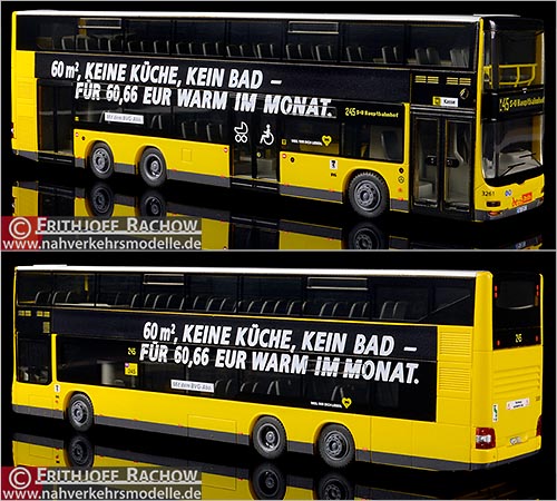 Rietze Busmodell Artikel 67781 Neoman M A N Lions City D D Doppeldecker D L Null 7 Berliner Verkehrsbetriebe Werbesprüche