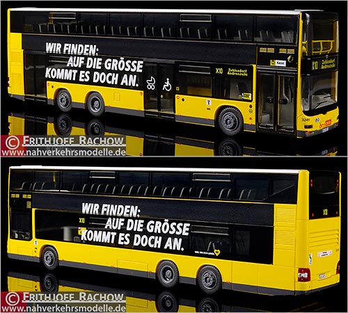 Rietze Busmodell Artikel 67781 Neoman M A N Lions City D D Doppeldecker D L Null 7 Berliner Verkehrsbetriebe Werbesprche