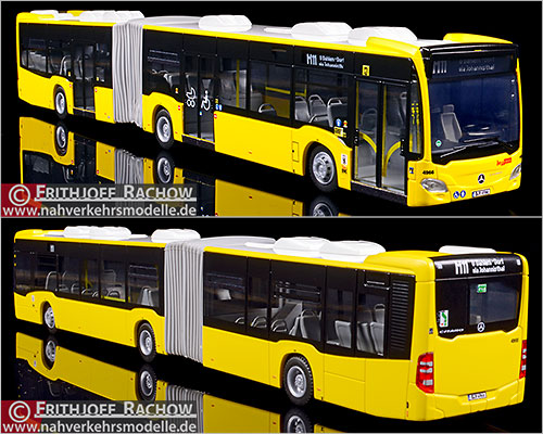 Rietze Busmodell Artikel 69580 Mercedes-Benz Citaro G 2020 neutral Berliner Verkehrsbetriebe