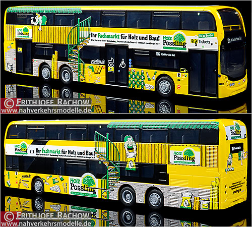 Rietze Busmodell Artikel 78013 Alexander Dennis Enviro 500 Berliner Verkehrsbetriebe Holz Possling