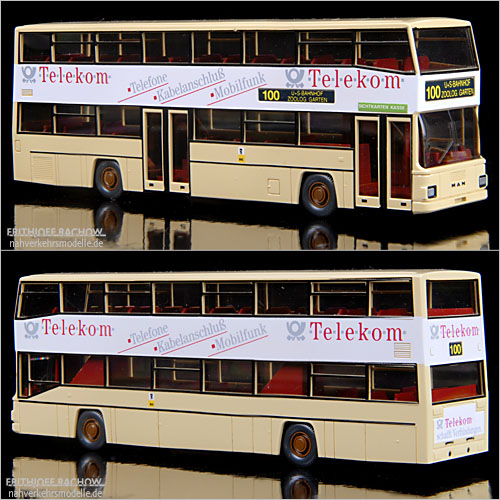 Wiking MAN D 89 Telekom BVG Doppeldecker