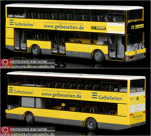 Rietze MAN ABB Henschel DN 95 BVG Berlin Busmodell Modellbus Modellbusse Busmodelle Doppelstockbus Doppeldecker