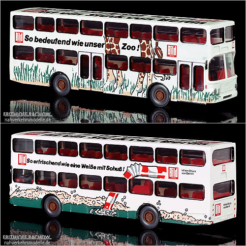 Wiking Stettnisch BVG MAN SD 200 BILD Zeitung Busmodell Modellbus Busmodelle Modellbusse