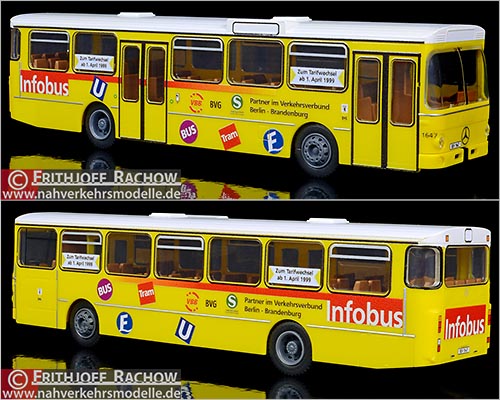 Rietze Busmodell Artikel 74307 Mercedes Benz O 305 Stülb Berliner Verkehrsbetriebe B V G Infobus