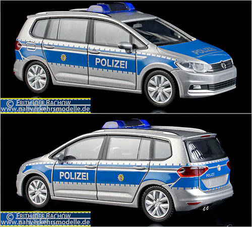 Herpa Blaulichtmodell Artikel 094412 Volkswagen Touran Polizei Berlin