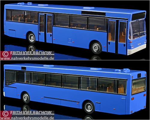 Rietze Busmodell Artikel 72110 M A N S L 202 Messemodell in blau Spielwarenmesse 2015