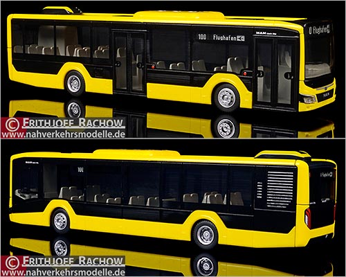 Rietze Busmodell Artikel 75301 M A N Lions City 12 2018 Vorführdesign gelb