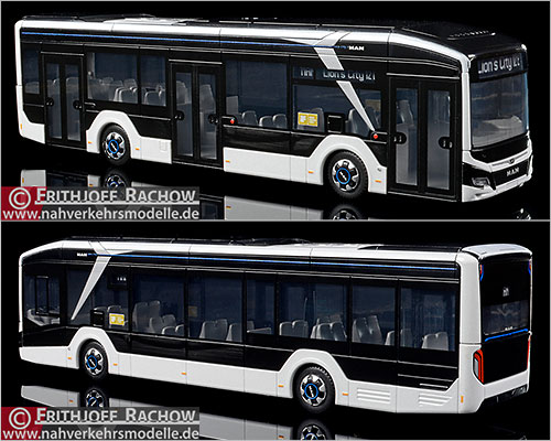 Rietze Busmodell Artikel 76305 M A N Lions City 12 E Vorfhrfahrzeug perlgrau