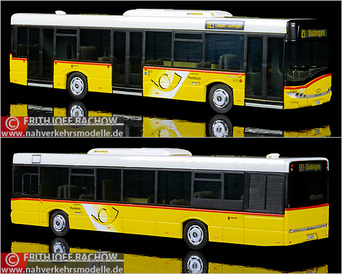 VKModelle Solaris U 12 3-türig Post Schweiz Postbus Modellbus Busmodell Modellbusse Busmodelle