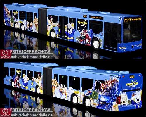 AWM Busmodell Mercedes-Benz Capa City im Maßstab 1:87 von Rist-Reisen in Kenzingen mit Europa-Park-Werbung