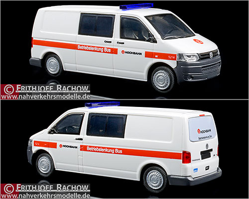 Rietze Busmodell Artikel 53647 Volkswagen T 5 2010 Hamburger Hochbahn Betriebslenkung Bus