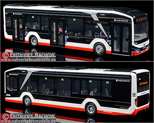 Rietze Busmodell Artikel 76307 M A N Lions City 12 2018 electric Hochbahn Hamburg