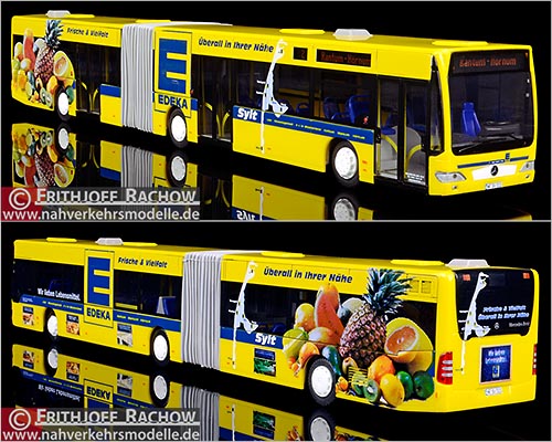 Rietze Busmodell Artikel 66640 Mercedes-Benz O 530 Citaro G E 4 Facelift Sylter Verkehrsgesellschaft Sylt mit Werbung fr Edeka