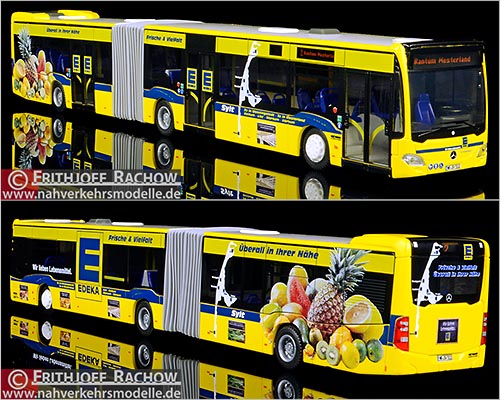 Rietze Busmodell Sondermodell Mercedes-Benz O 530 Citaro G C 2 2015 der Sylter Verkehrsgesellschaft S V G mit Werbung fr Edeka