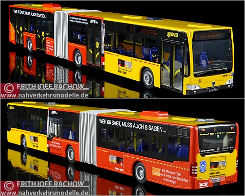 Rietze Busmodell Artikel 67074 Mercedes-Benz O 530 Citaro G E 4 Facelift Dresdner Verkehrsbetriebe DVB