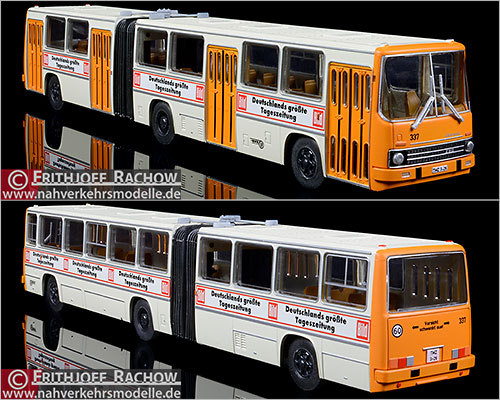 Brekina Busmodell Artikel 59705 Ikarus 280 Gelenkbus Verkehrsbetriebe Chemnitz BILD Zeitung
