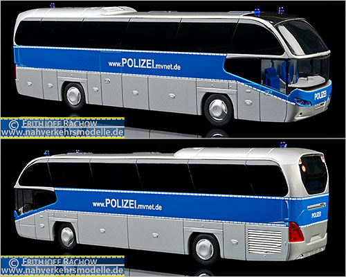 Rietze Busmodell Artikel 67134 Neoplan Cityliner 2007 Landespolizei Mecklenburg Vorpommern