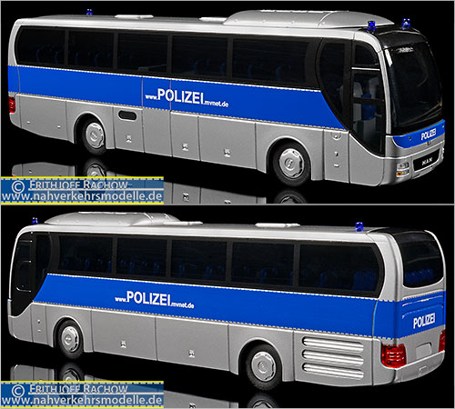 Rietze Busmodell Artikel 65553 M A N Lions Coach 2015 Landespolizei Mecklenburg Vorpommern
