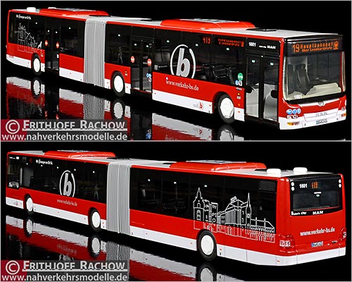 Rietze Busmodell Artikel 72713 Sondermodell M A N Lions City G L Braunschweiger Verkehrsgesellschaft mit beschränkter Haftung im neuen Design 2017