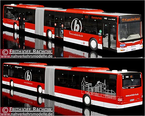 Rietze Busmodell Artikel 72713 Sondermodell M A N Lions City G L Braunschweiger Verkehrsgesellschaft mit beschränkter Haftung im neuen Design 2017