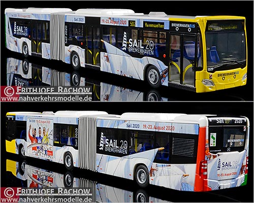 Rietze Busmodell Sondermodell Mercedes-Benz Citaro G C2 2015 Verkehrsgesellschaft Bremerhaven Sail 2020