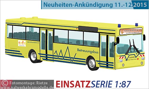 Rietze Busmodell Artikel 72125 M A N S L 202 Betreuungsbus D R K Remscheid