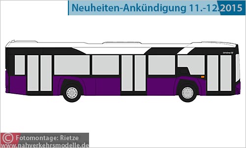 Rietze Busmodell Artikel 73000 new Solaris U 12 2014 Vorfhrdesign