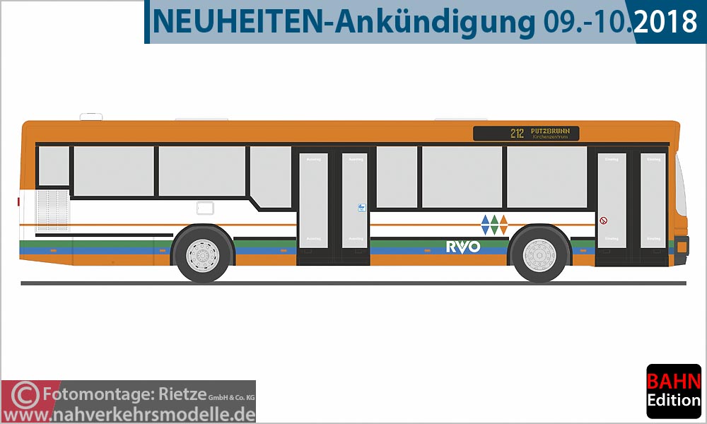 Rietze Busmodell Artikel 75018 M A N N L 202 - 2 R V O