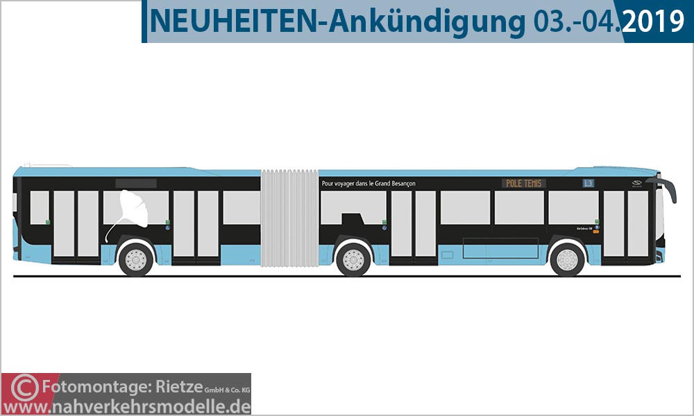 Rietze Busmodell Artikel 73127 Solaris U 18 2014 Ginko