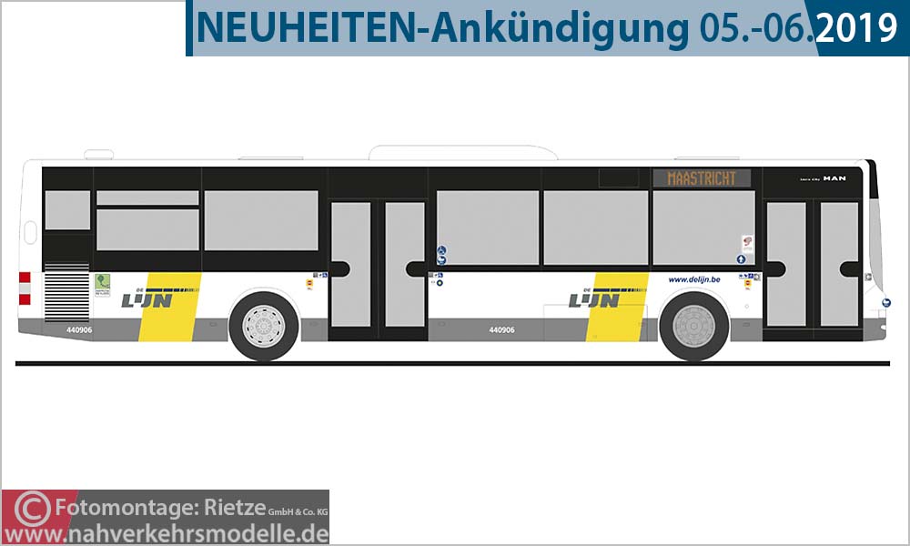 Rietze Busmodell Artikel 73913 M A N Lions City 2015 De Lijn