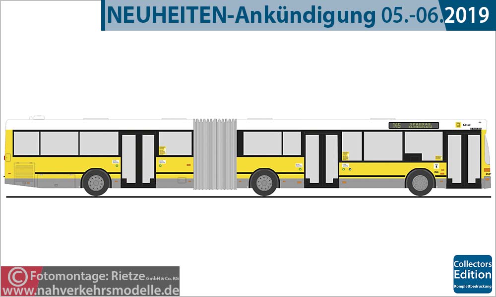 Rietze Busmodell Artikel 76400 Mercedes-Benz O 405 G N 2 Berliner Verkehrsbetriebe