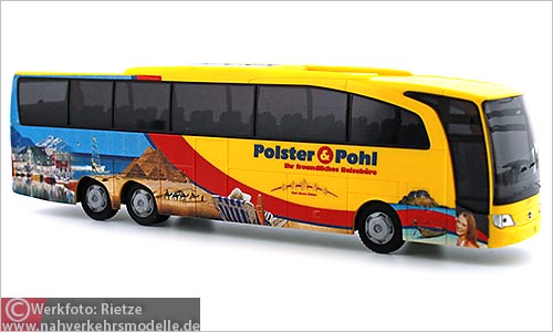 Rietze Busmodell Artikel 66351 Mercedes-Benz Travego M Polster und Pohl Leipzig