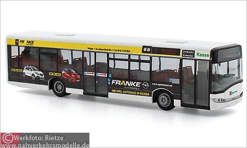 Rietze Busmodell Artikel 65963 Solaris U 12 Stadtus Weiden