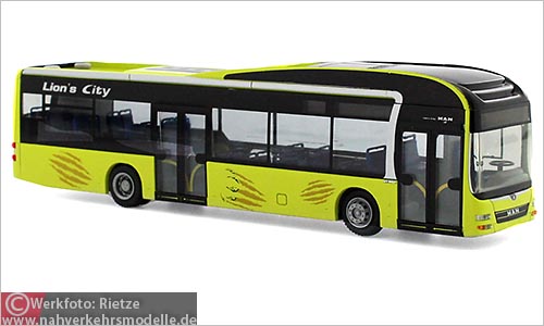 Rietze Busmodell Artikel 67631 M A N Lions City Hybrid 2015 im Vorführdesign