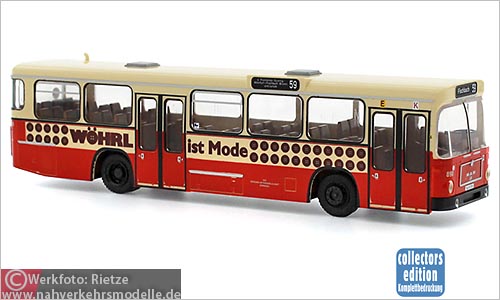 Rietze Busmodell Artikel 72302 M A N S L 200 V A G Nürnberg