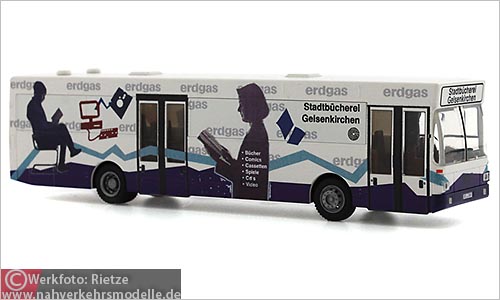 Rietze Busmodell Artikel 72103 M A N S L 202 Stadtbcherei Gelsenkirchen