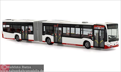 Rietze Busmodell Artikel 69550 Mercedes-Benz O 530 Citaro G C 2 Euro 6 D V G Duisburg