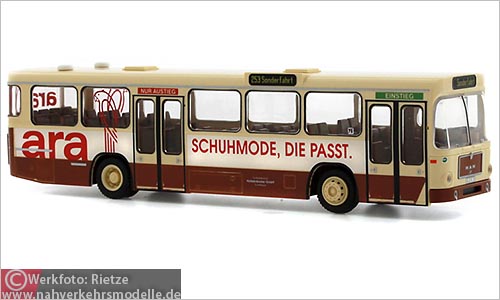 Rietze Busmodell Artikel 72324 M A N S L 200 Hüttebräucker Leichlingen