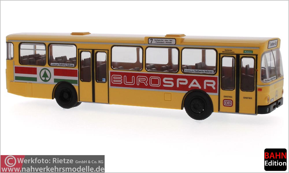 Rietze Busmodell Artikel 74311 Mercedes-Benz O 305 Stülb Stadtwerke Heilbronn EUROSPAR