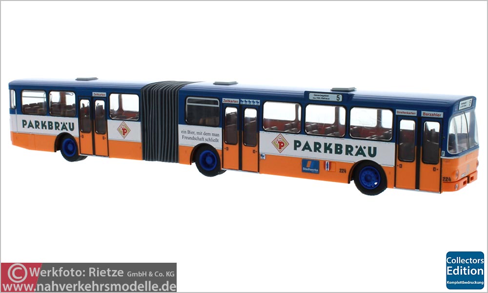 Rietze Busmodell Artikel 74523 Mercedes Benz O 305 G Stülb Stadtwerke Kaiserslautern