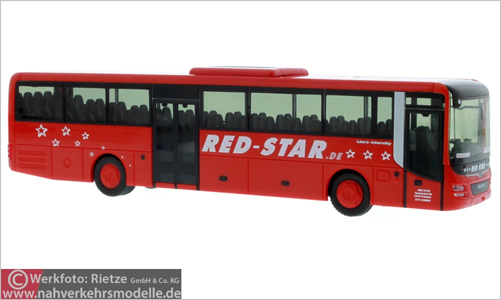 Rietze Busmodell Artikel 74708 M A N Lions Intercity Fahrschule Erbes