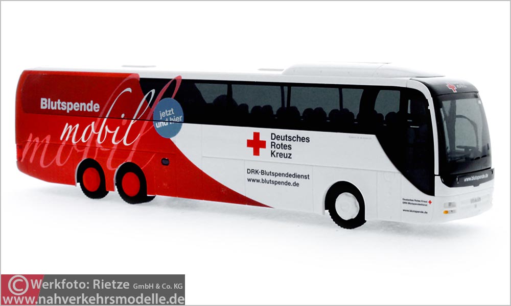 Rietze Busmodell Artikel 64289 M A N Lions Coach L Deutsches Rotes Kreuz Blutspendedienst