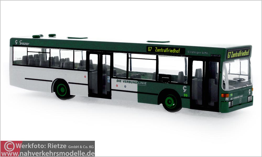 Rietze Busmodell Artikel 75211 Mercedes-Benz O 405 N 2 Holding Graz Linien