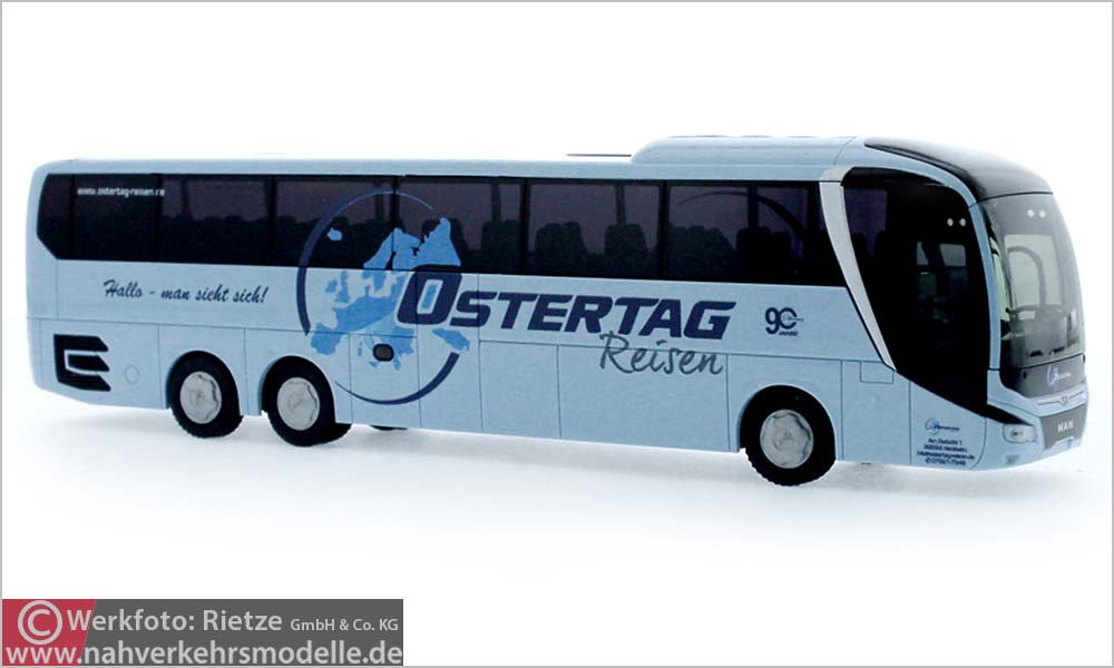 Rietze Busmodell Artikel 74818 M A N Lions Coach L 2017 Ostertag Reisen Nattheim