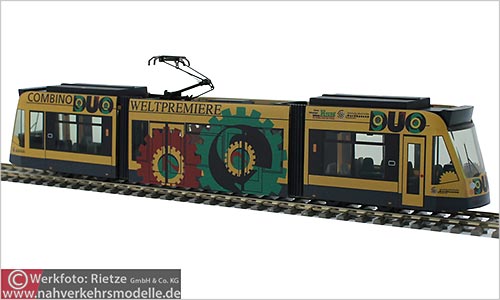 Rietze Linie8 Straenbahn Artikel STRA01059 Siemens Combino Verkehrsbetriebe Nordhausen