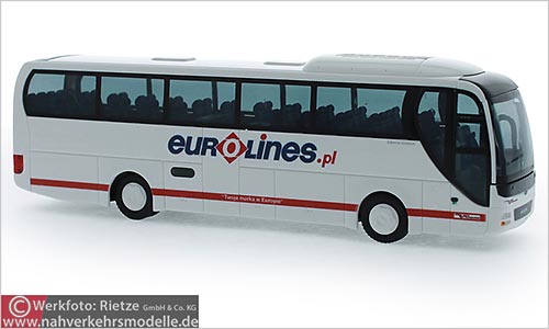 Rietze Busmodell Artikel 65556 M A N Lions Coach 2015 Eurolines Polen