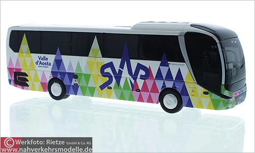 Rietze Busmodell Artikel 74835 M A N Lions Coach 2017 Società Valdostana Autoservizi Pubblici
